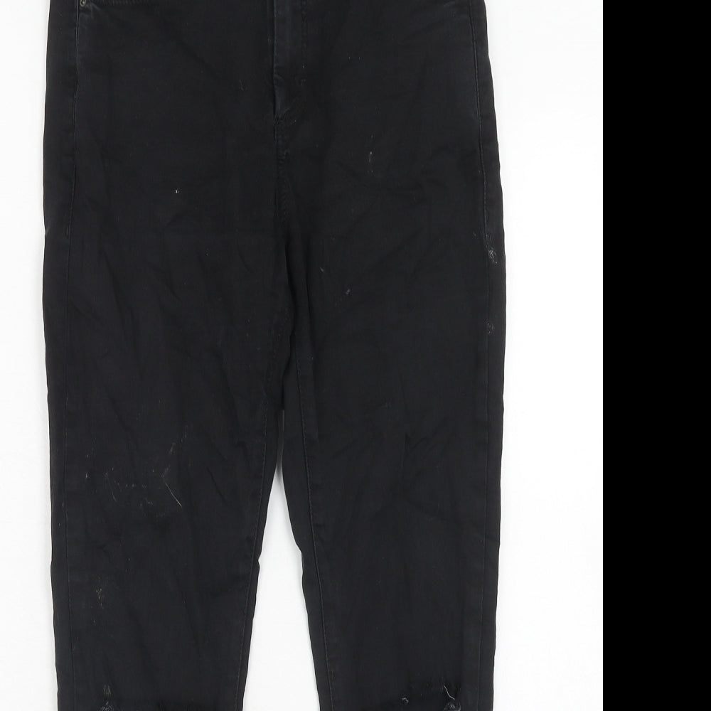 Topshop Womens Black Cotton Skinny Jeans Size 28 in L30 in Regular Zip