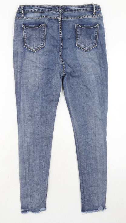 Eva B Womens Blue Cotton Skinny Jeans Size 32 in Regular Zip