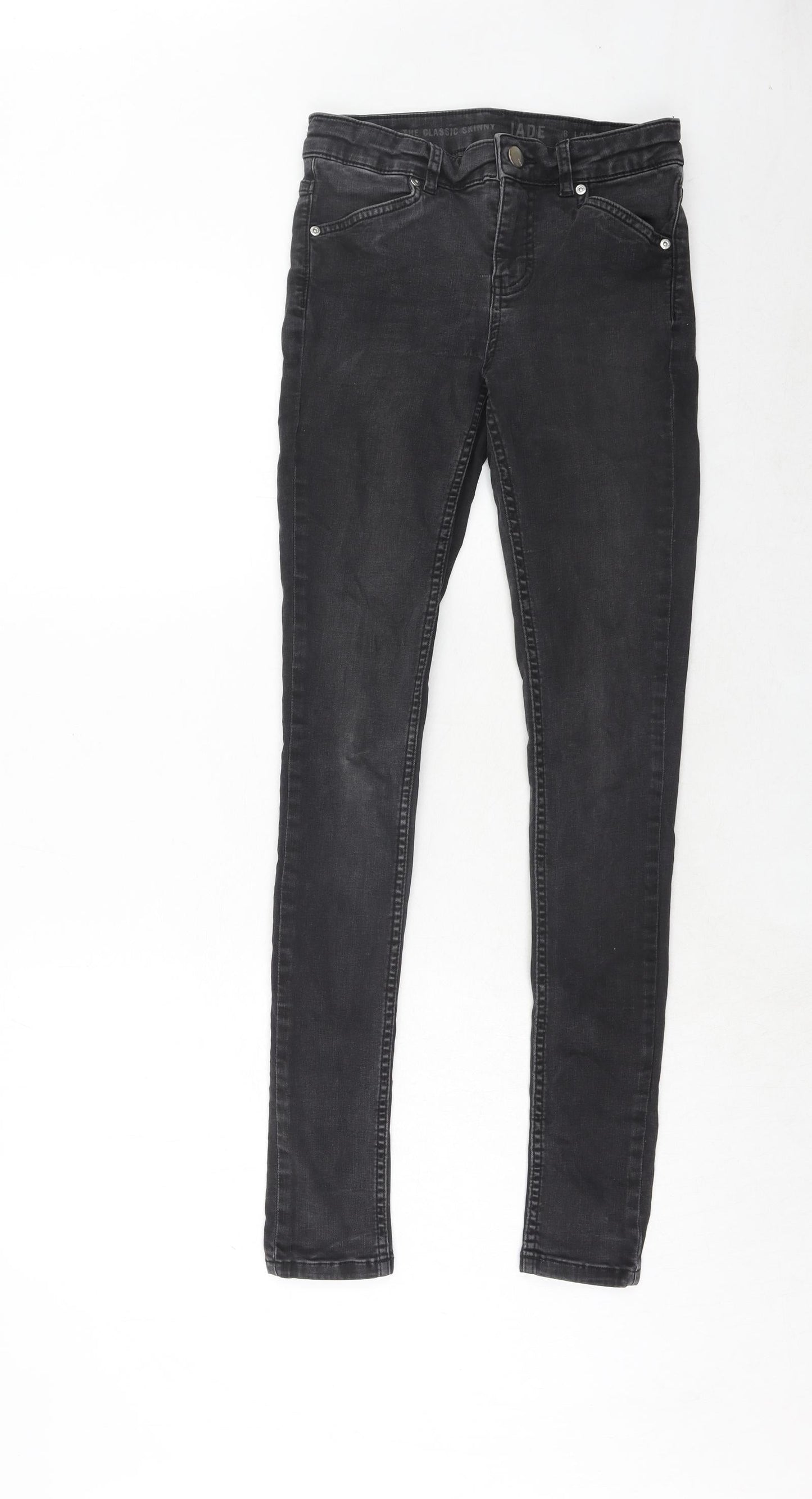 Oasis Womens Black Cotton Skinny Jeans Size 8 Regular Zip