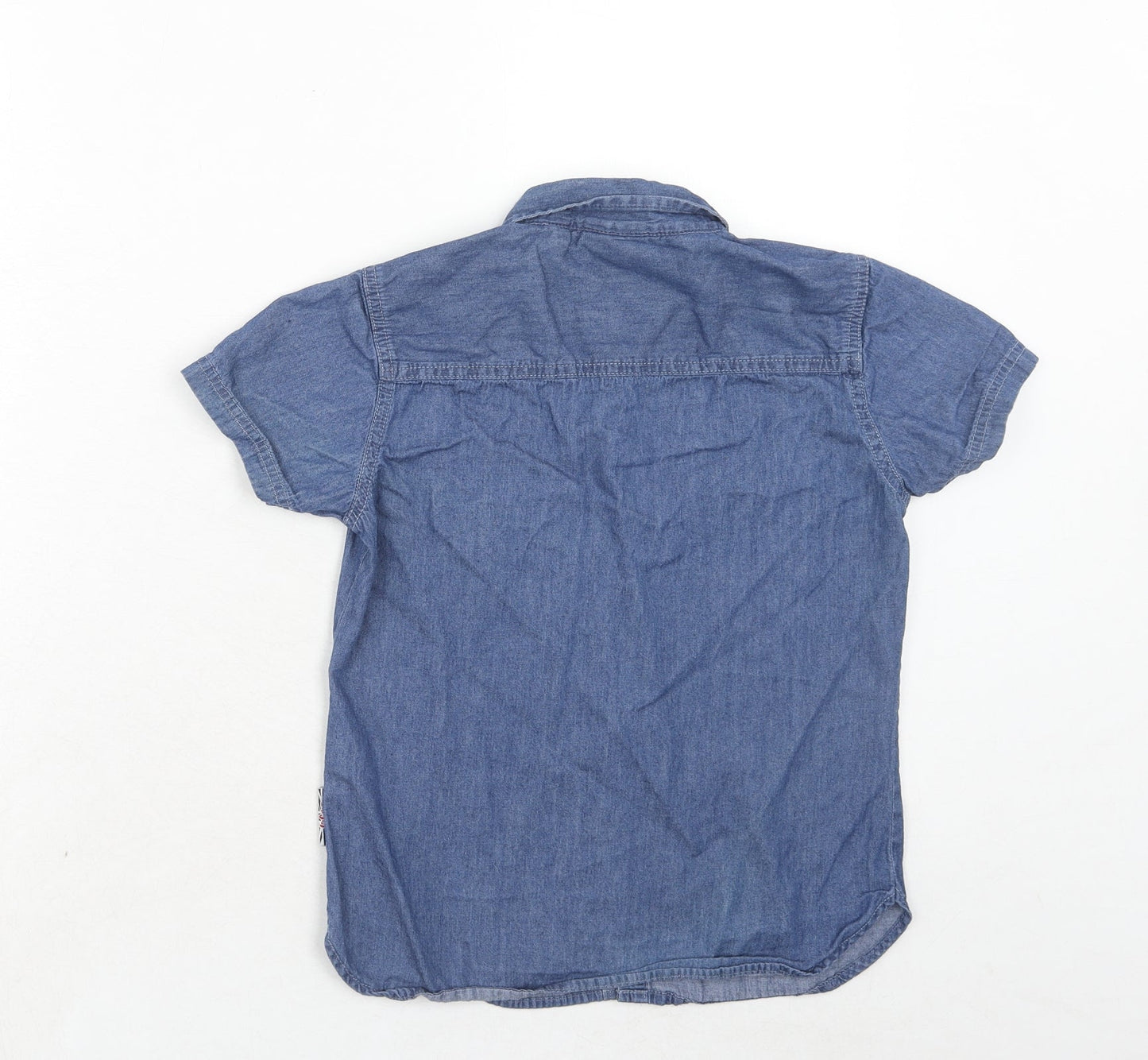 Lee Cooper Boys Blue Cotton Basic Button-Up Size 7-8 Years Collared Button