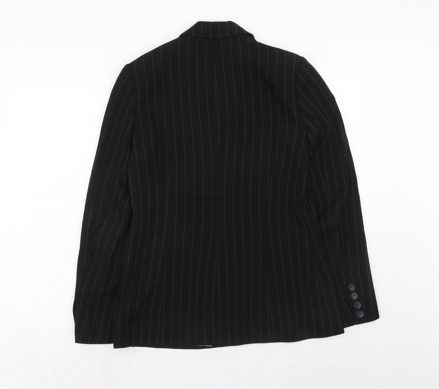 Principles Womens Black Striped Viscose Jacket Blazer Size 12