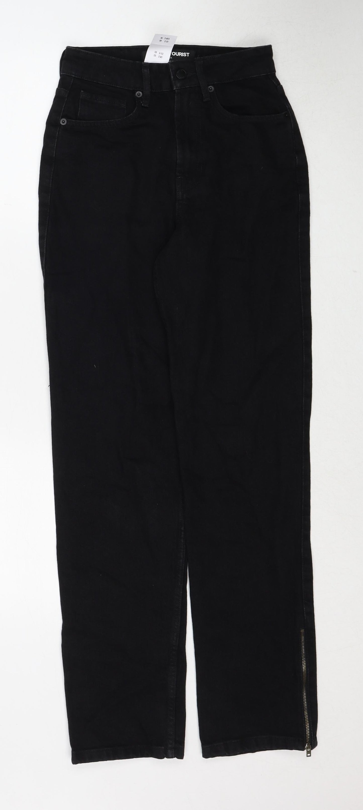 Social Tourist Womens Black Cotton Straight Jeans Size 24 in Regular Zip