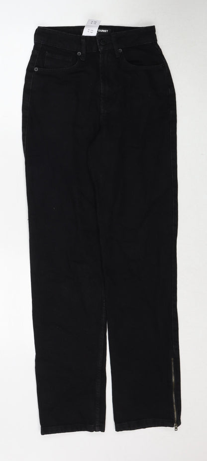 Social Tourist Womens Black Cotton Straight Jeans Size 24 in Regular Zip