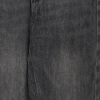 Missguided Womens Black Cotton Straight Jeans Size 10 Regular Zip