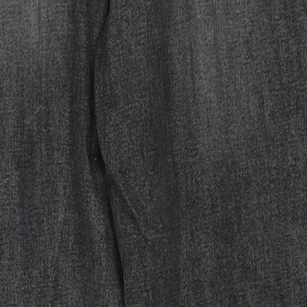 Missguided Womens Black Cotton Straight Jeans Size 10 Regular Zip