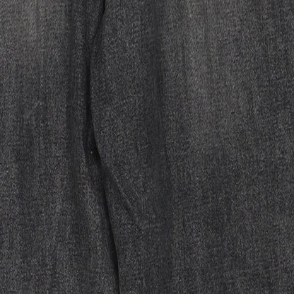 Missguided Womens Black Cotton Straight Jeans Size 10 Regular Zip