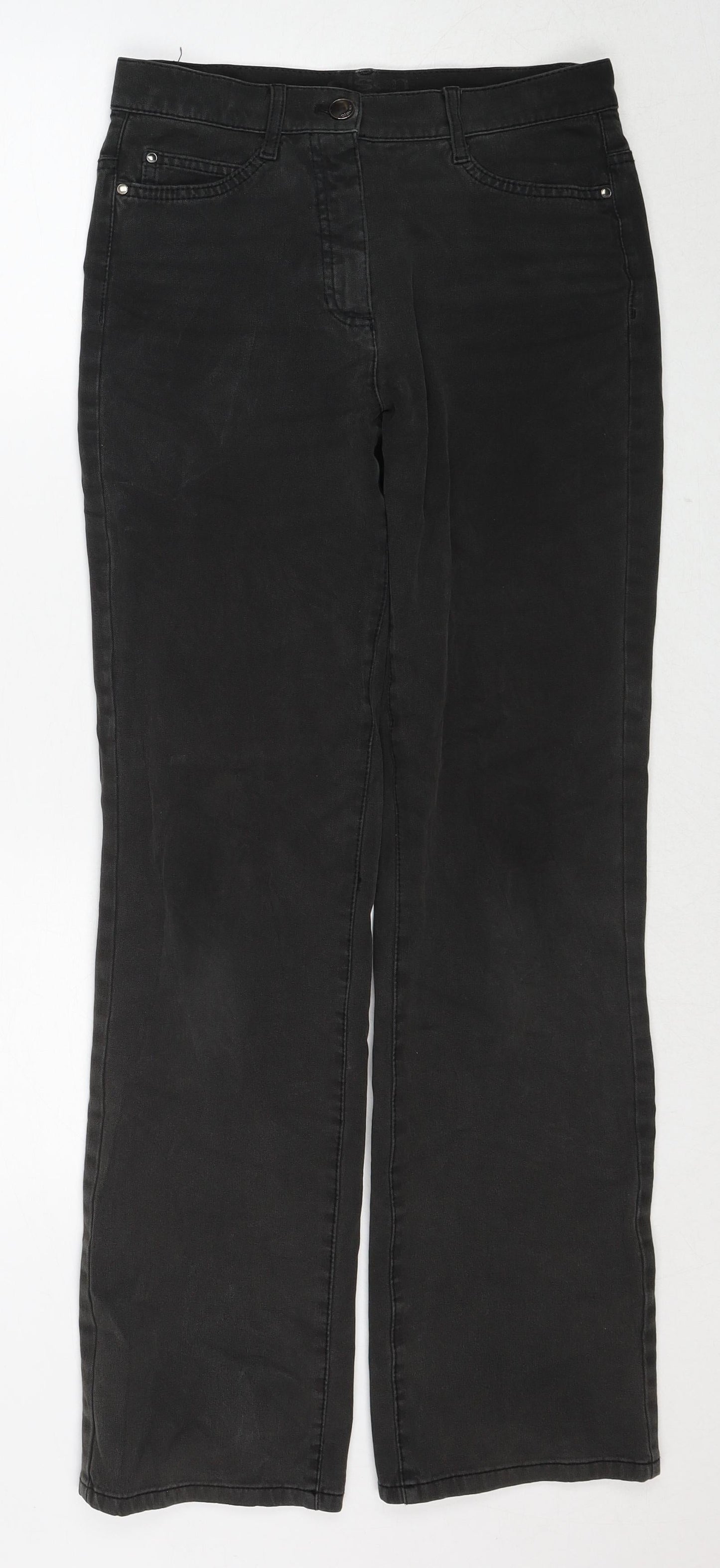 Olsen Womens Black Cotton Straight Jeans Size 28 in Regular Zip