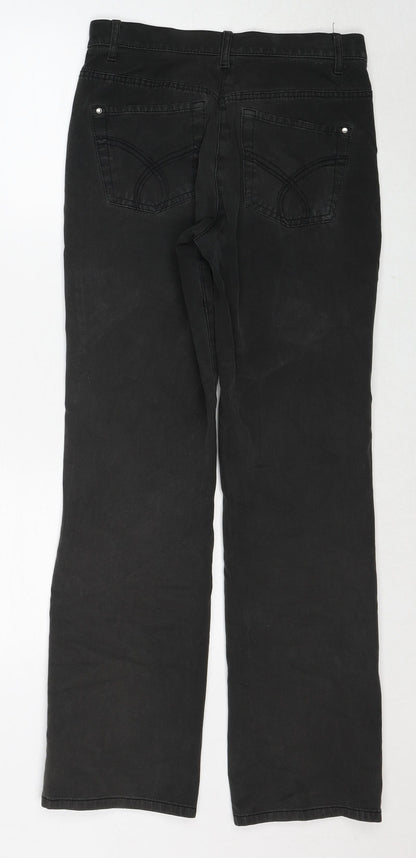 Olsen Womens Black Cotton Straight Jeans Size 28 in Regular Zip