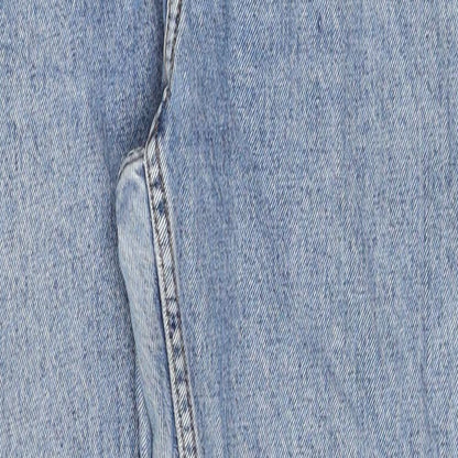 Monki Womens Blue Cotton Straight Jeans Size 25 in Regular Zip