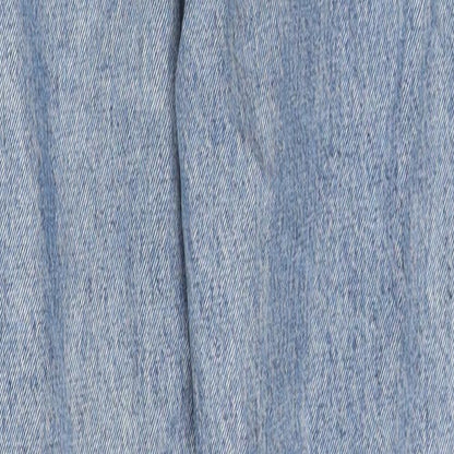 Monki Womens Blue Cotton Straight Jeans Size 25 in Regular Zip