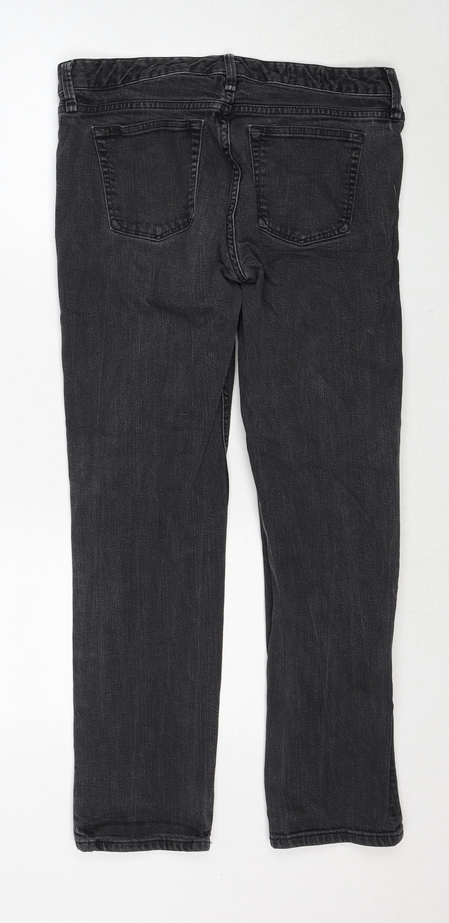 Gap Womens Black Cotton Straight Jeans Size S Regular Zip