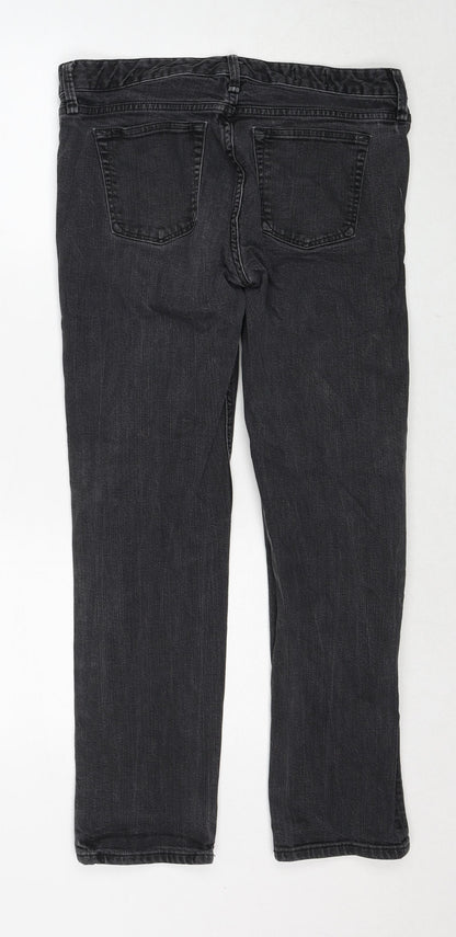 Gap Womens Black Cotton Straight Jeans Size S Regular Zip
