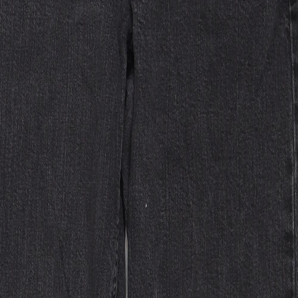 Gap Womens Black Cotton Straight Jeans Size S Regular Zip