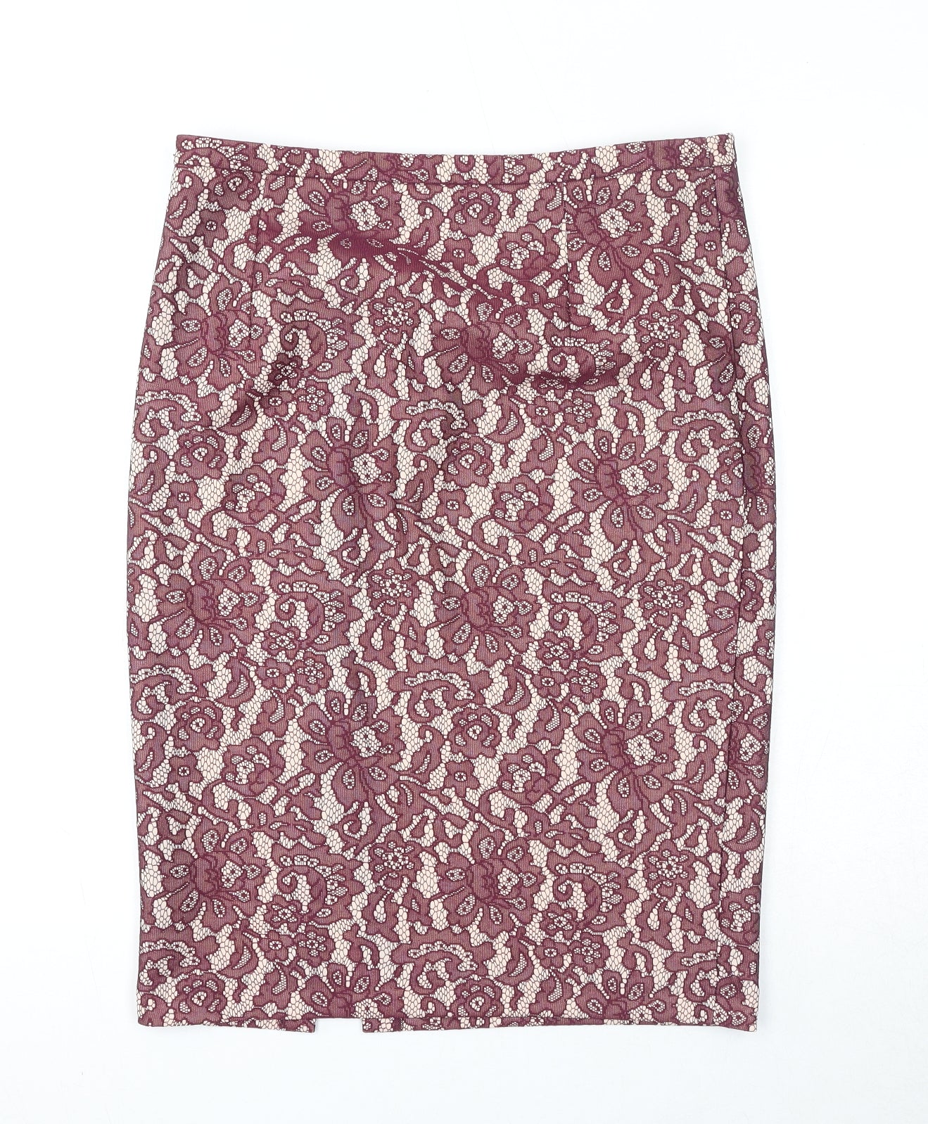 NEXT Womens Purple Geometric Polyester A-Line Skirt Size 12 Zip