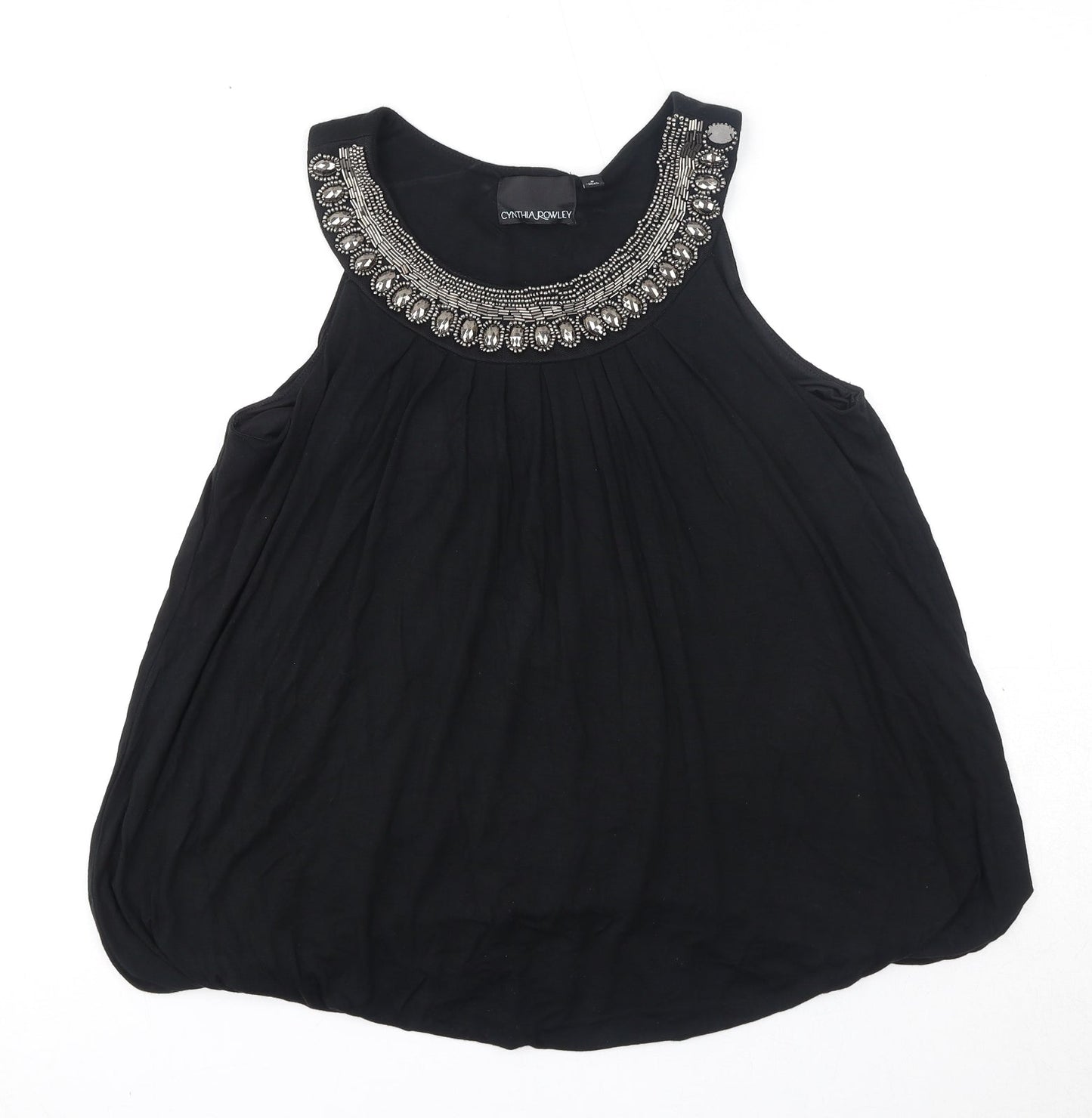Womens UK Size 12 Cynthia Rowley Black Basic Blouse