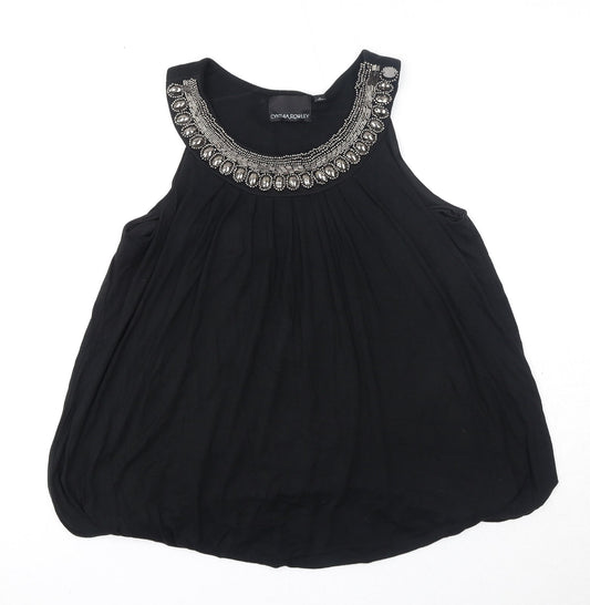 Womens UK Size 12 Cynthia Rowley Black Basic Blouse