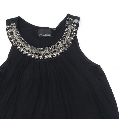 Womens UK Size 12 Cynthia Rowley Black Basic Blouse
