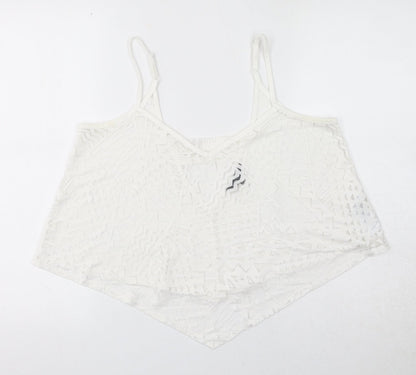 Womens UK Size 14 New Look White Cropped Tank