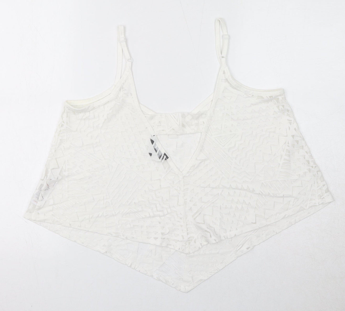 Womens UK Size 14 New Look White Cropped Tank