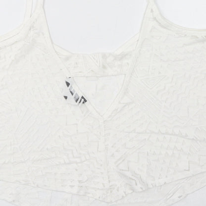 Womens UK Size 14 New Look White Cropped Tank