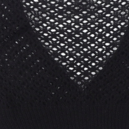 Mandolin Womens Black V-Neck Acrylic Cardigan Jumper Size 12