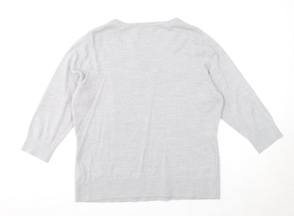 Womens UK Size 16 Marks and Spencer Grey Pullover Jumper