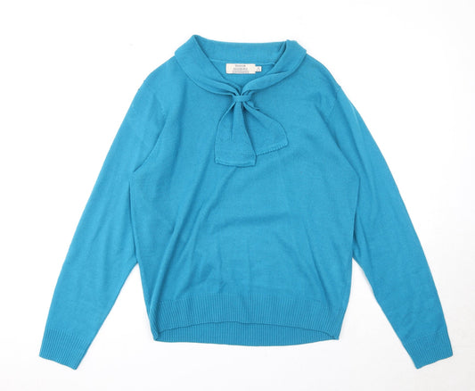 Womens UK Size 14 EWM Blue Pullover Jumper