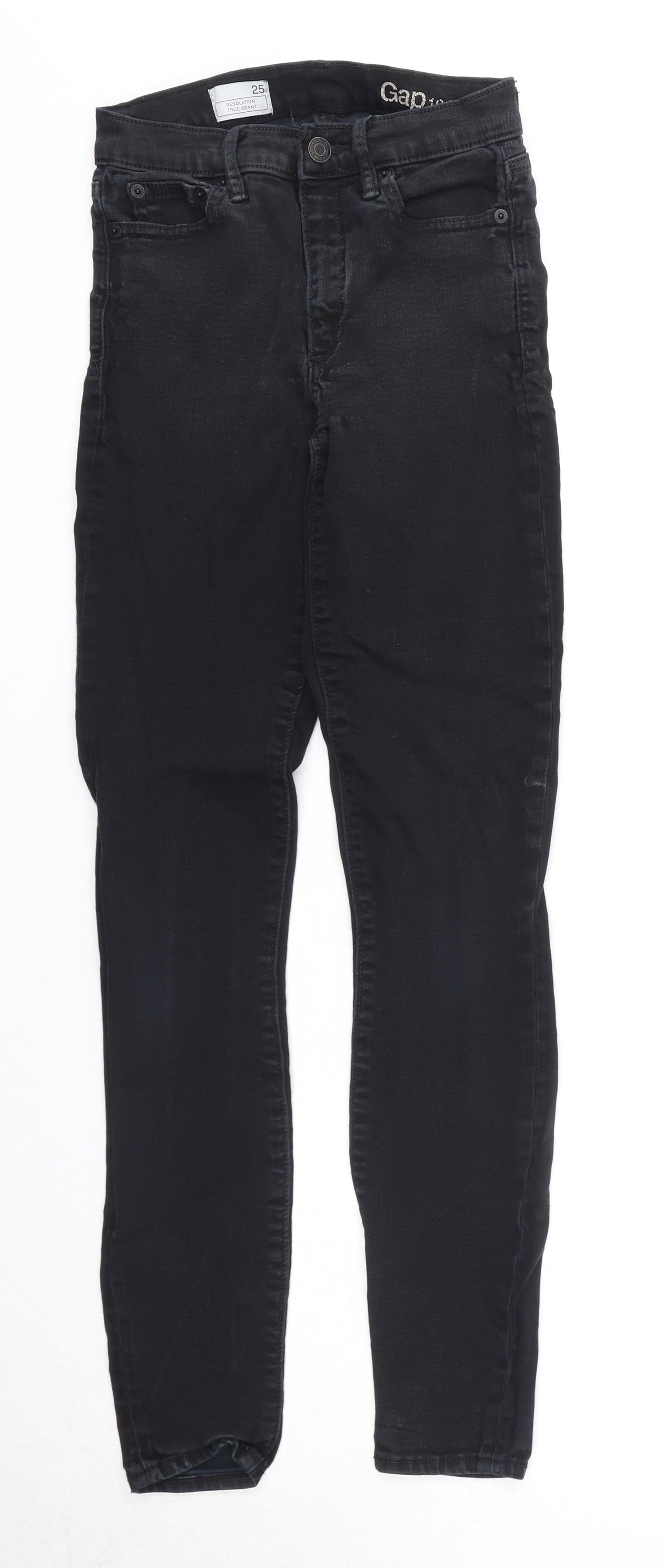 Gap Womens Black Cotton Skinny Jeans Size 25 in Regular Zip