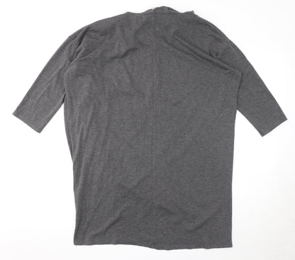 Bellambia Womens Grey Polyester Basic T-Shirt Size L Round Neck