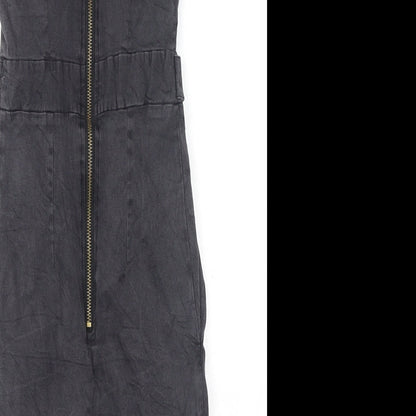 Apricot Womens Black Polyester A-Line Size XS Square Neck Zip