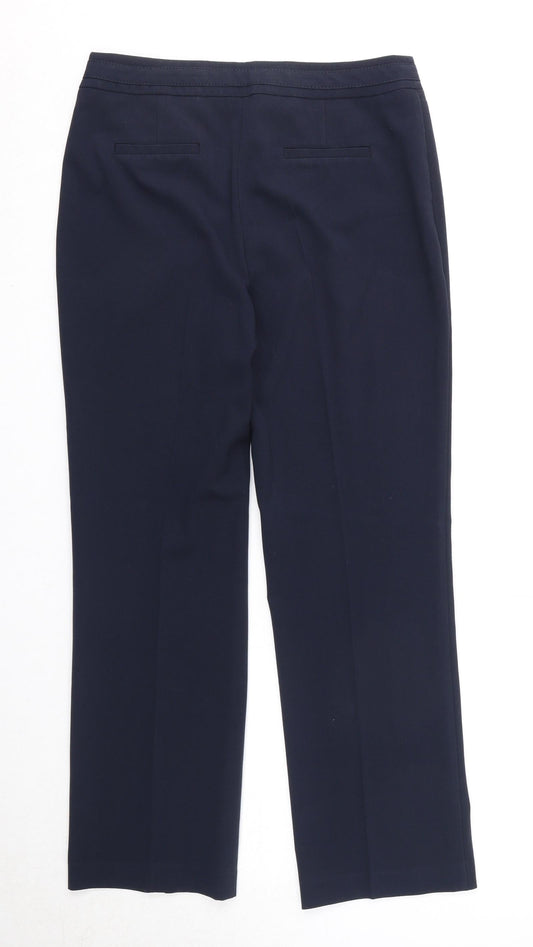 Womens UK Size 10 M&Co Regular Fit  Blue Trousers