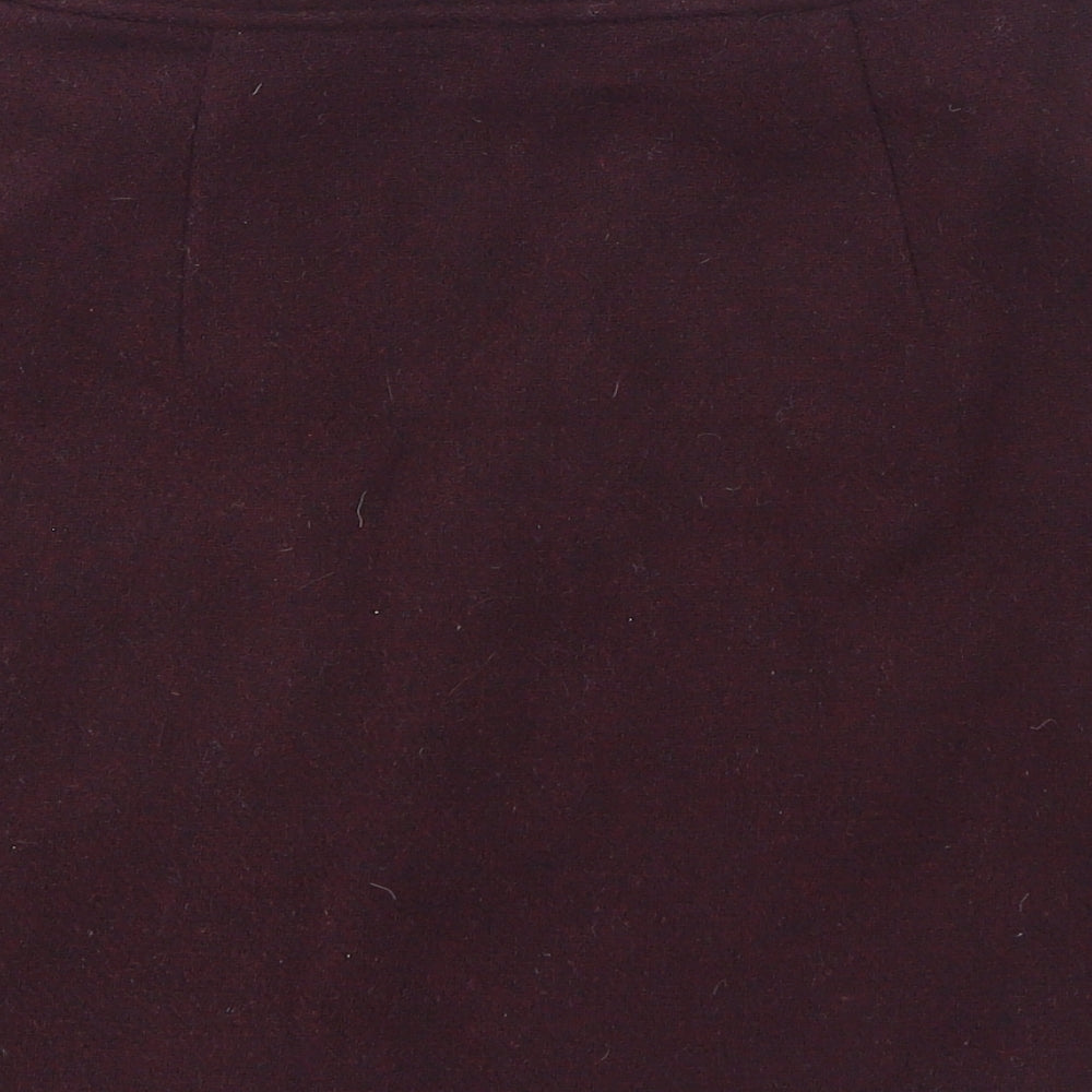 New Look Womens Purple Polyester A-Line Skirt Size 8 Zip