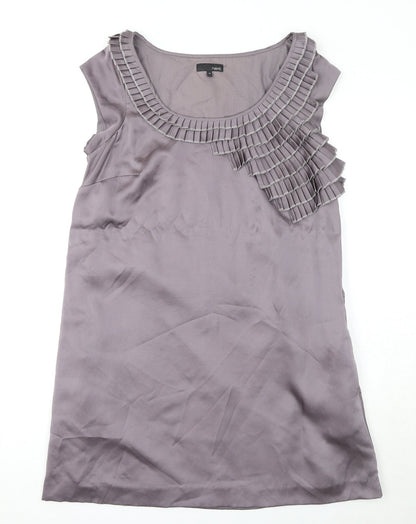 NEXT Womens Purple Polyester Shift Size 10 Boat Neck Pullover