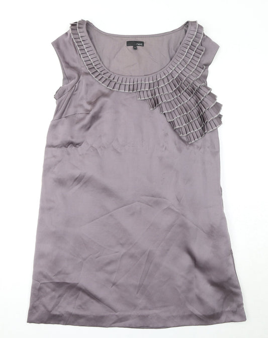 NEXT Womens Purple Polyester Shift Size 10 Boat Neck Pullover