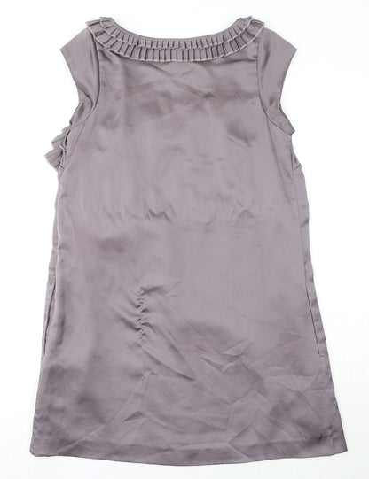 NEXT Womens Purple Polyester Shift Size 10 Boat Neck Pullover