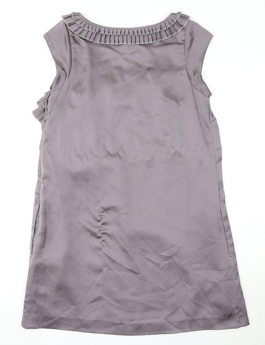 NEXT Womens Purple Polyester Shift Size 10 Boat Neck Pullover