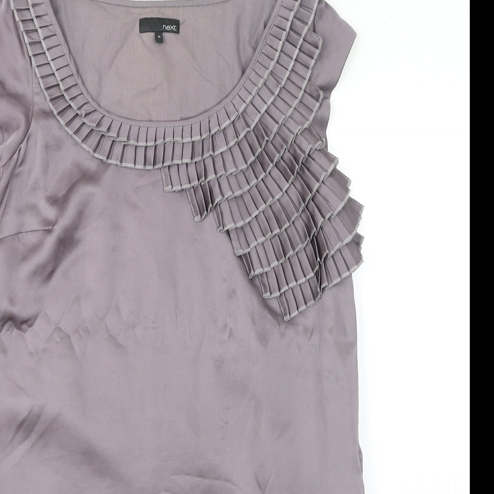 NEXT Womens Purple Polyester Shift Size 10 Boat Neck Pullover