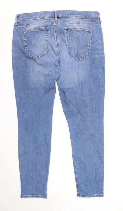 Gap Womens Blue Cotton Skinny Jeans Size 34 in Regular Button