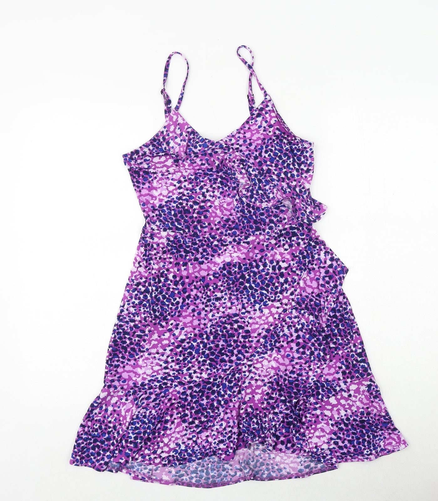 Be Beau Womens Purple Geometric Polyester Trapeze & Swing Size 10 V-Neck Pullover