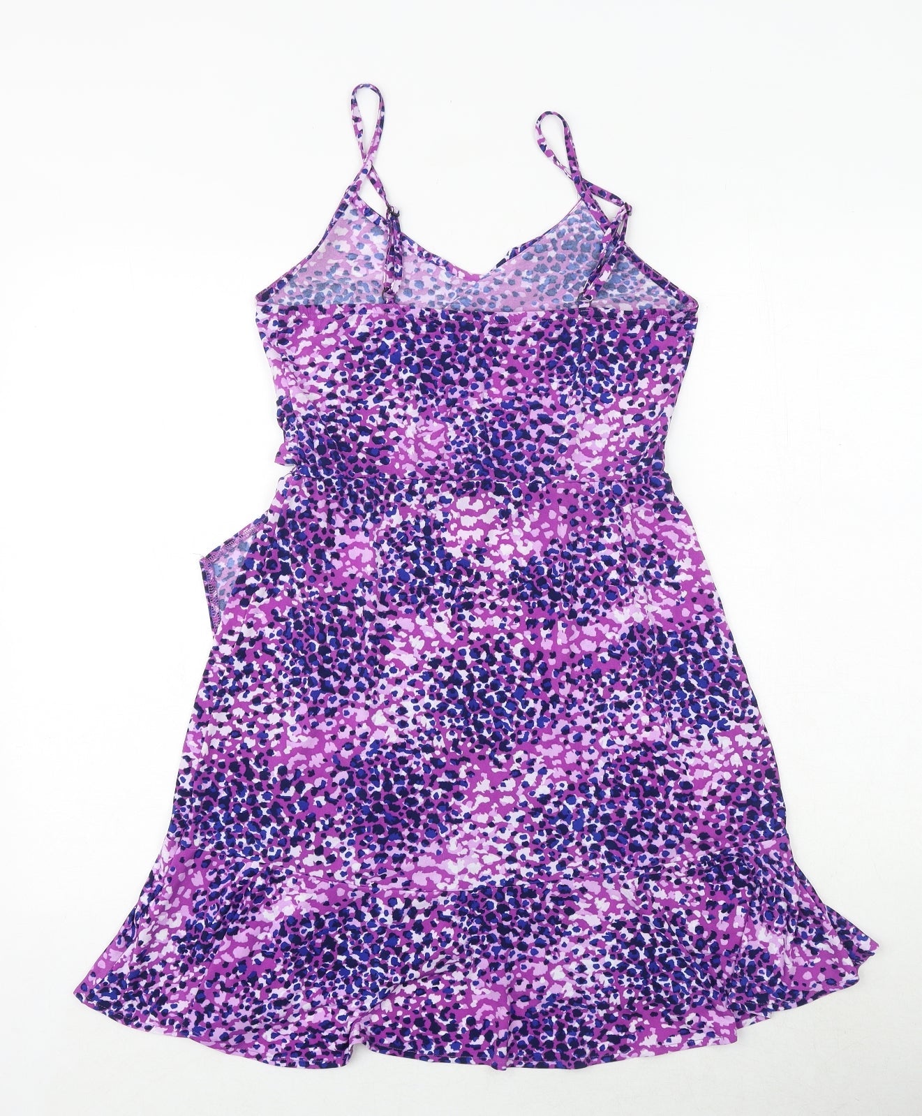 Be Beau Womens Purple Geometric Polyester Trapeze & Swing Size 10 V-Neck Pullover