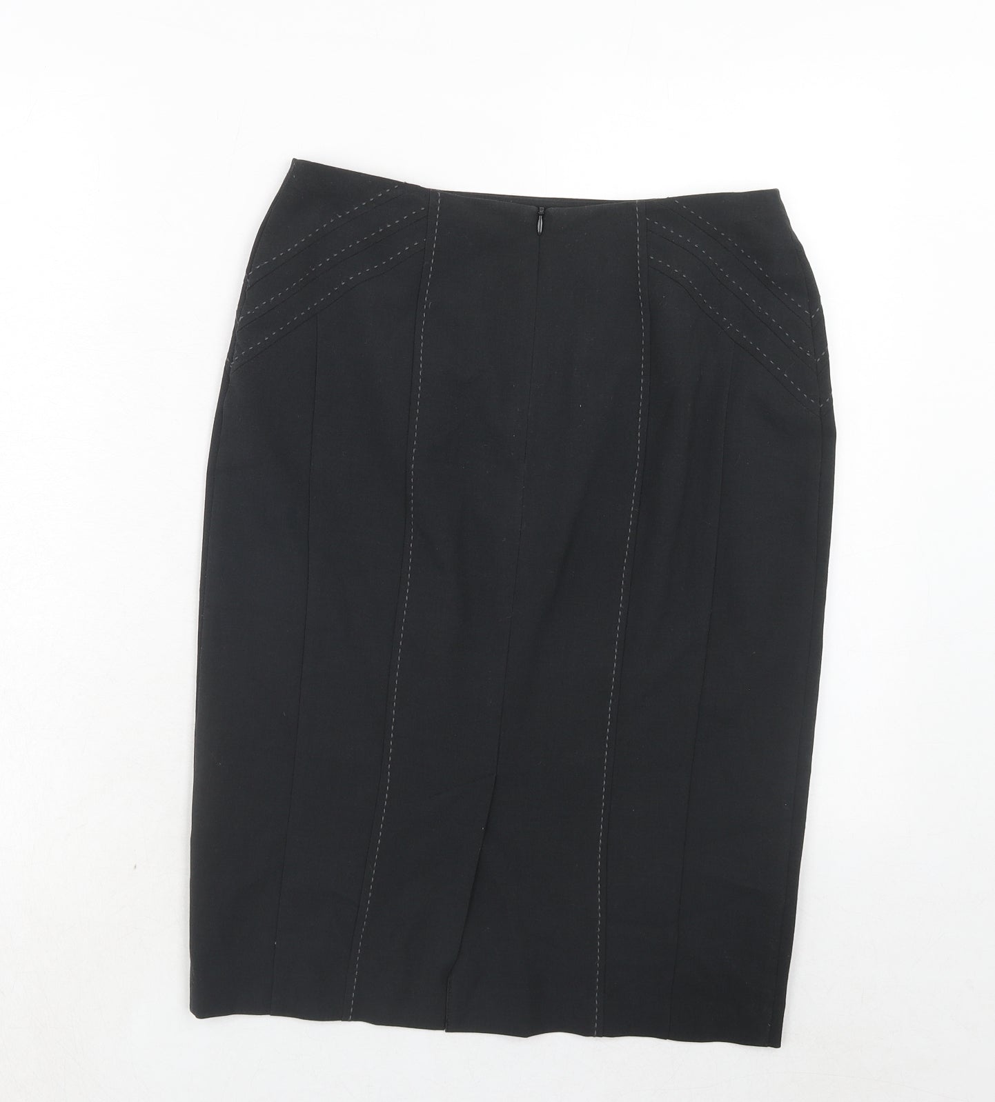 Marks and Spencer Womens Grey Polyester A-Line Skirt Size 10 Zip