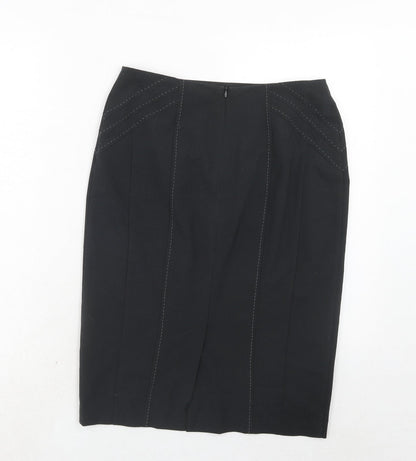 Marks and Spencer Womens Grey Polyester A-Line Skirt Size 10 Zip