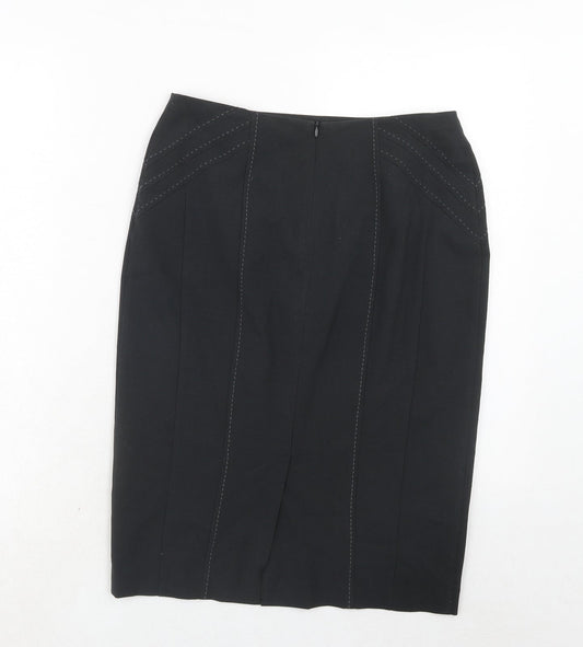Marks and Spencer Womens Grey Polyester A-Line Skirt Size 10 Zip