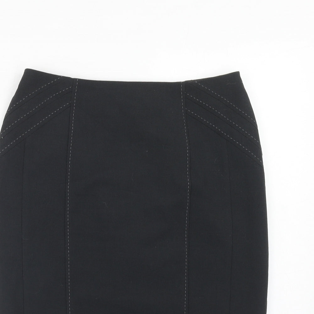 Marks and Spencer Womens Grey Polyester A-Line Skirt Size 10 Zip