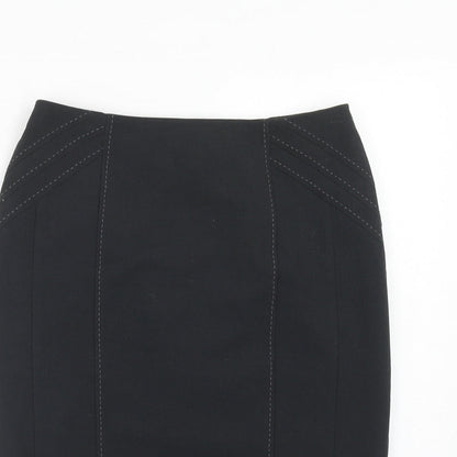 Marks and Spencer Womens Grey Polyester A-Line Skirt Size 10 Zip