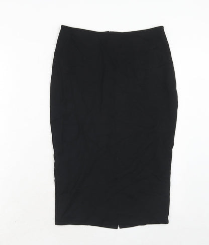 Marks and Spencer Womens Black Polyester A-Line Skirt Size 10 Zip