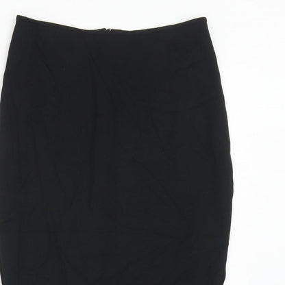 Marks and Spencer Womens Black Polyester A-Line Skirt Size 10 Zip