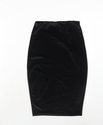Boohoo Womens Black Polyester A-Line Skirt Size 8