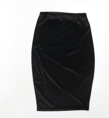 Boohoo Womens Black Polyester A-Line Skirt Size 8