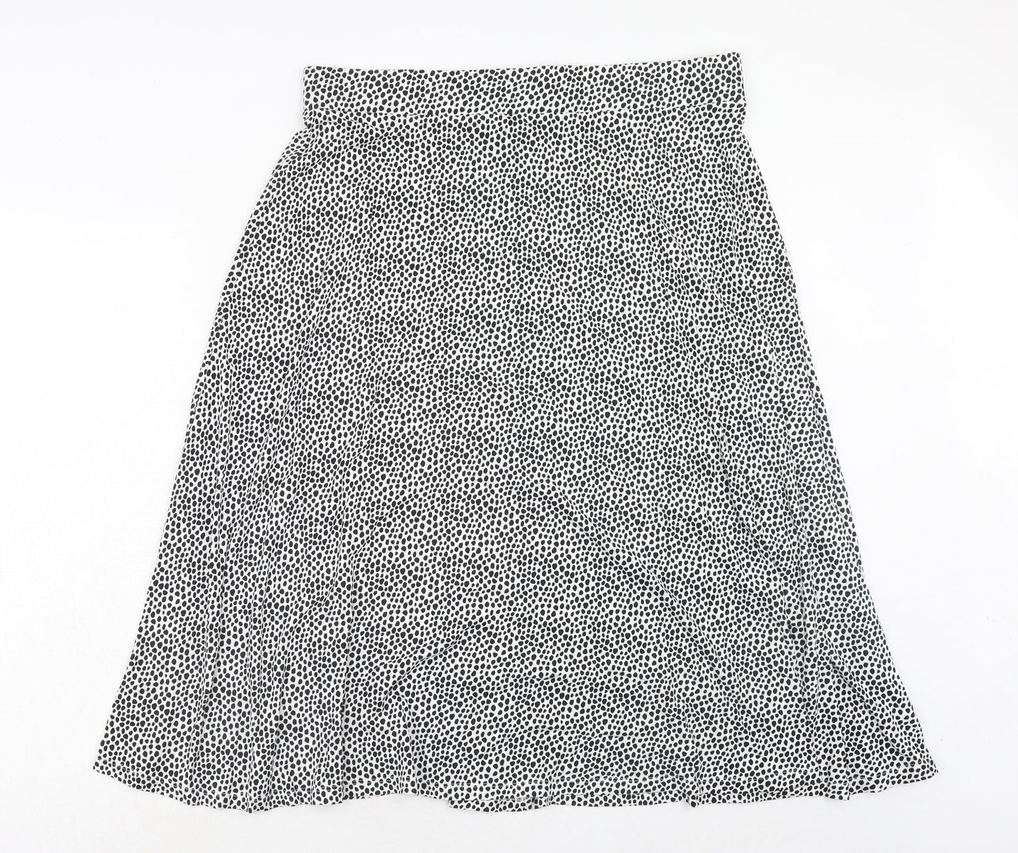 Marks and Spencer Womens White Geometric Viscose Swing Skirt Size 18